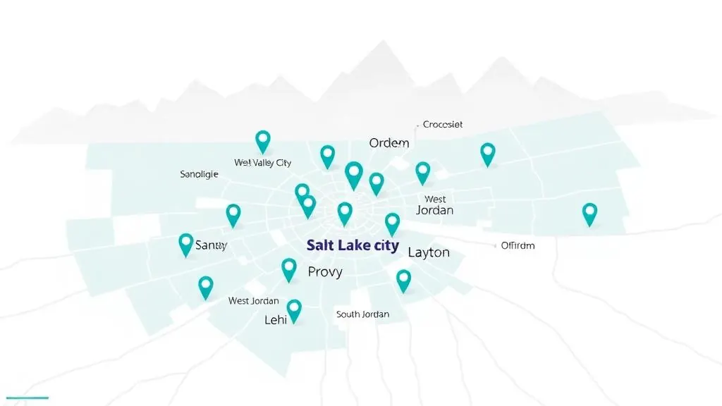 Service coverage map showing Salt Lake City and surrounding Utah areas
